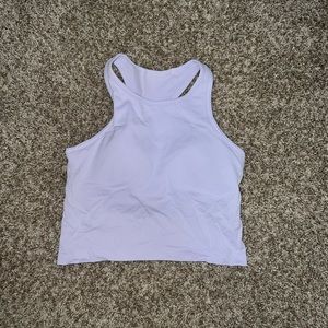 Lavender Lululemon cropped tank with built in bra. Size 10